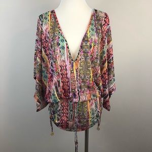 NWT Luli Fama Miami Cabana VNeck Dress My Way 0142